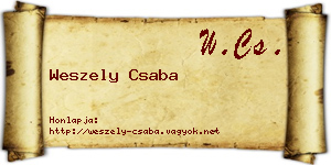 Weszely Csaba névjegykártya